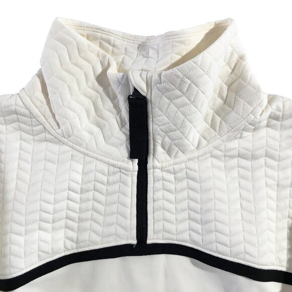NWOT Layer 8 Sweatshirt Womens M Ivory ¼ Zip Mock Neck Quick Dry Fleece Pullover - Picture 5 of 9